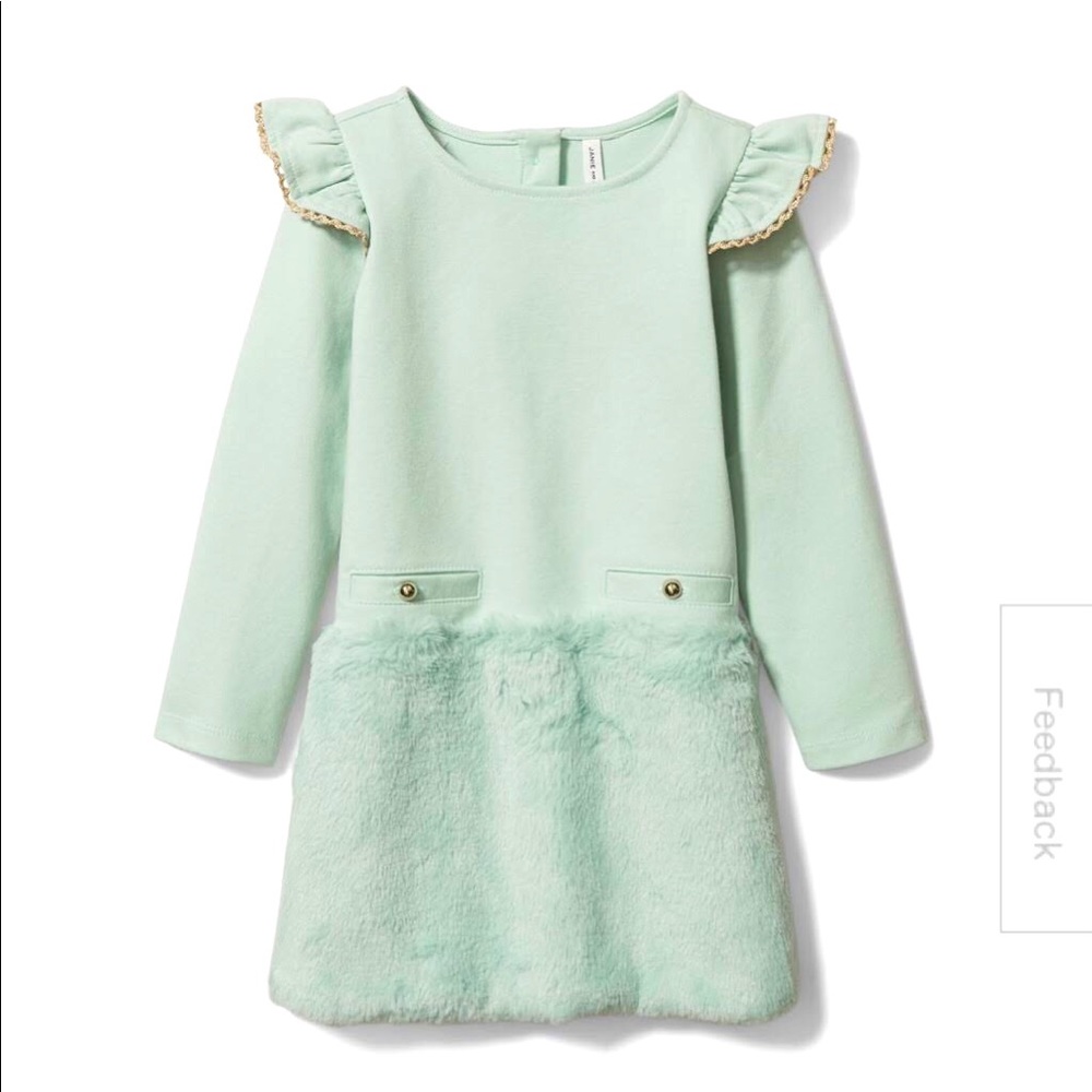 Janie and Jack Faux Fur Ponte Dress Size 3 and 7